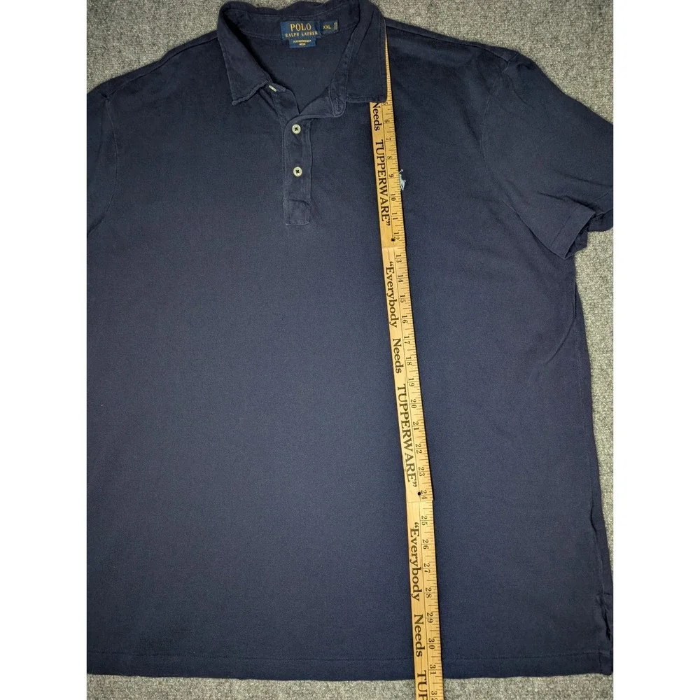 Polo Ralph Lauren‎ Men's Performance Mesh Polo Navy Size XXL Light Blue Pony